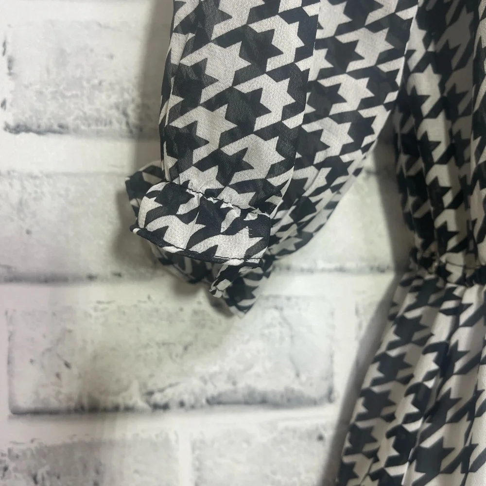 Kardashian Kollection Black White Houndstooth Sheer Dress XS - Picture 3 of 10